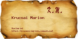 Krucsai Marion névjegykártya